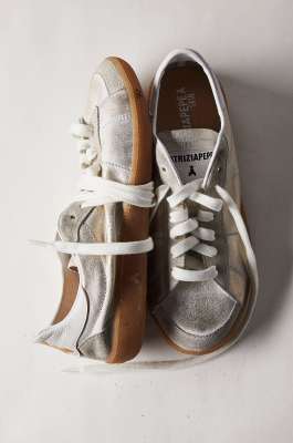 SKIN Sneakers &apos;93 in nappa laminata, Oro, Patrizia Pepe