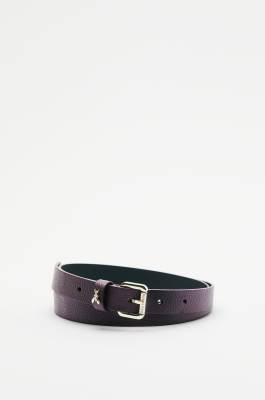 Cintura a vita bassa in pelle martellata, Viola, Patrizia Pepe