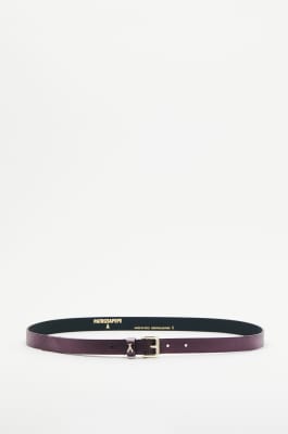 Low-rise Fly belt in grained leather, Purple, Patrizia Pepe