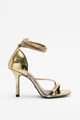 Sandali con tacco metallizzati, Oro, Patrizia Pepe