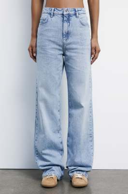 Jeans a vita alta straight fit, Blu, Patrizia Pepe