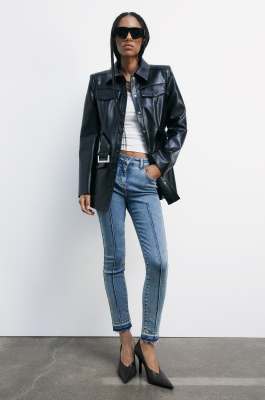 Jeans straight stretch con ricami, Blu, Patrizia Pepe