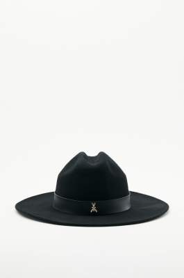 Cappello cowboy con catena removibile, Nero, Patrizia Pepe