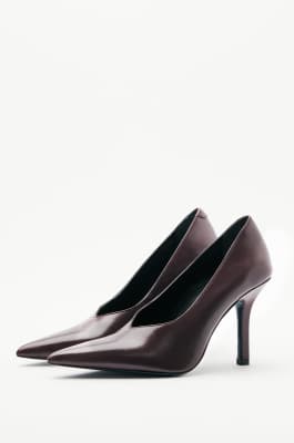 Dècolletè con tacco in pelle, Viola, Patrizia Pepe