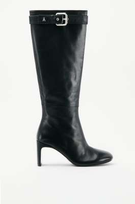 Stivali Daily Design in pelle con fibbia, Nero, Patrizia Pepe