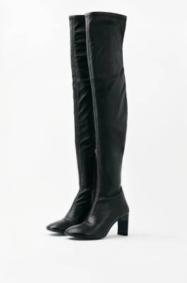 Stivali Daily Design cuissard in nappa stretch, Nero, Patrizia Pepe