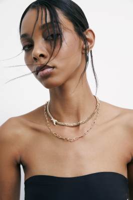 Double Chain necklace, Gold, Patrizia Pepe