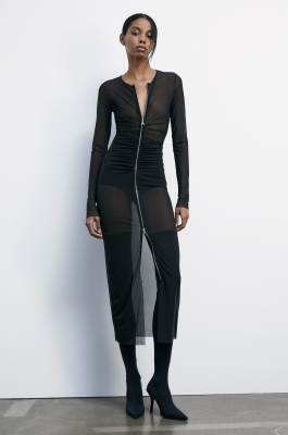 Stivale cuissard stretch con tacco, Nero, Patrizia Pepe