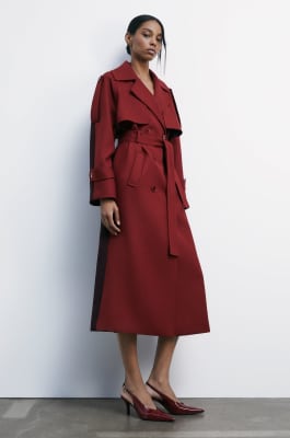 Slingback in pelle con tacco, Rosso, Patrizia Pepe