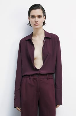 Camicia &quot;ESSENTIAL&quot; fluida in viscosa, Viola, Patrizia Pepe