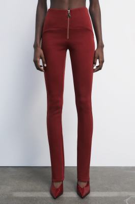 Pantaloni aderenti in tessuto tecnico, Rosso, Patrizia Pepe