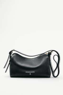 Never Complete leather camera bag, Black, Patrizia Pepe