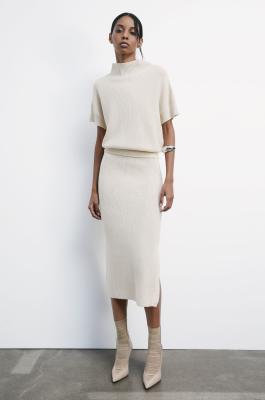 Gonna midi &quot;ESSENTIAL&quot; in maglia, Bianco, Patrizia Pepe