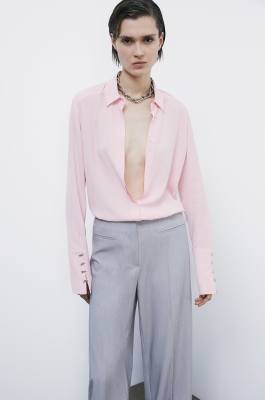 Camicia &quot;ESSENTIAL&quot; fluida in viscosa, Rosa, Patrizia Pepe
