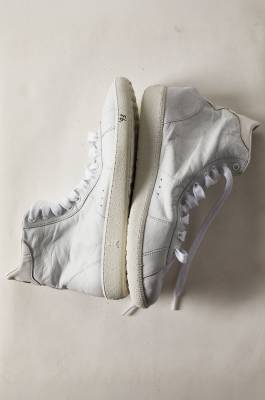 HI-SKIN Sneakers &apos;93 in pelle crinckle, Bianco, Patrizia Pepe