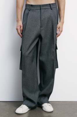 (IM)PERFECTION cargo style tailored pants, Grey, Patrizia Pepe