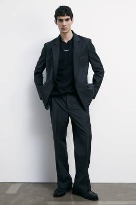 (IM)PERFECTION straight fit pants in cool wool, Grey, Patrizia Pepe
