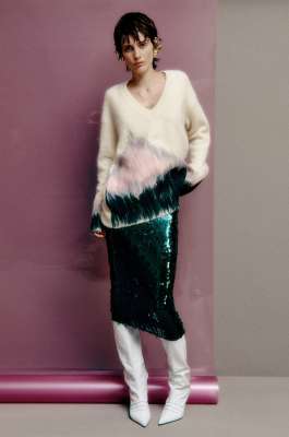 Oversized soft sweater with pattern, White, Patrizia Pepe