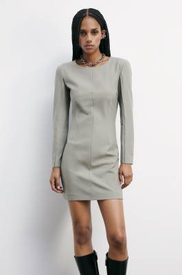 Tailored &quot;ESSENTIAL&quot; mini dress, Beige, Patrizia Pepe