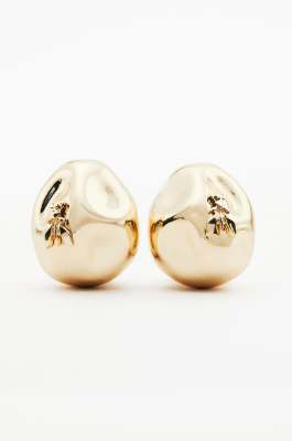 Deformed sculptural earrings, Gold, Patrizia Pepe
