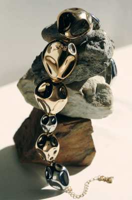Deformed sculptural necklace, Gold, Patrizia Pepe