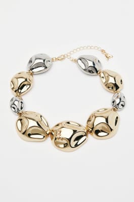 Deformed sculptural necklace, Gold, Patrizia Pepe