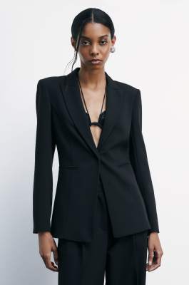 Radical Rose &quot;ESSENTIAL&quot; blazer, Black, Patrizia Pepe