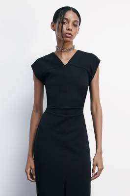 Sleeveless midi sheath dress, Black, Patrizia Pepe