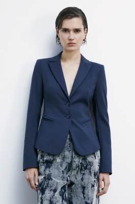 2-button slim jacket, Blue, Patrizia Pepe