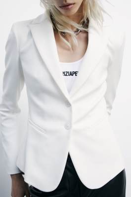2-button slim jacket, White, Patrizia Pepe