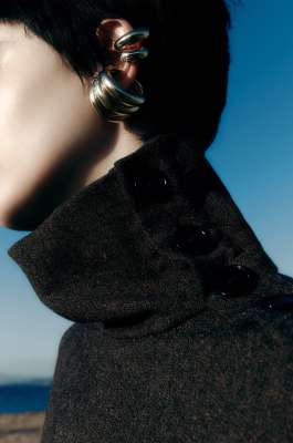 Structured turtleneck sweater, Brown, Patrizia Pepe