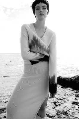 Oversized soft sweater with pattern, White, Patrizia Pepe