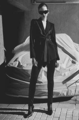 Blazer with draping, Black, Patrizia Pepe