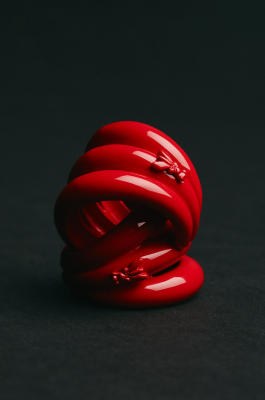 Coloured Metal Circle Earcuffs, Red, Patrizia Pepe