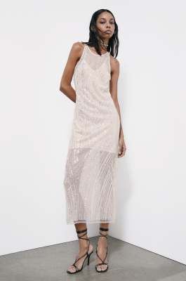 Embroidered midi dress, White, Patrizia Pepe