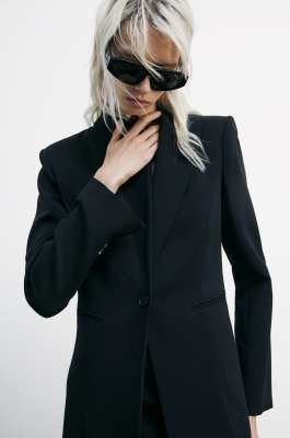 Long single-breasted coat, Black, Patrizia Pepe