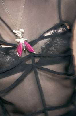 Tulle and lace triangle bra, Black, Patrizia Pepe