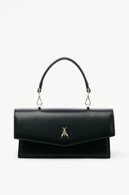 Fly Bamby leather shoulder bag, Black, Patrizia Pepe