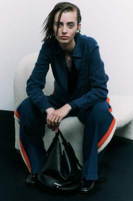 Fluid shirt in cupro with bow, Blue, Patrizia Pepe