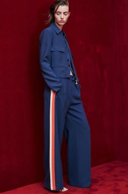 Fluid pants with bands in contrasting color, Light Blue, Patrizia Pepe