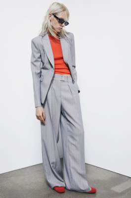 Pinstriped palazzo pants, Grey, Patrizia Pepe