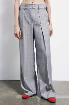 Pinstriped palazzo pants, Grey, Patrizia Pepe