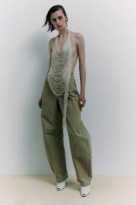 Jeweled top with fringes, White, Patrizia Pepe