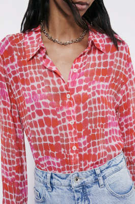 Soft shirt with Croco print, Abstract Fantasy, Patrizia Pepe