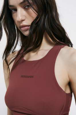 Sporty jersey top, Brown, Patrizia Pepe