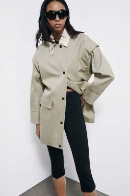 Textured cotton parka, Beige, Patrizia Pepe