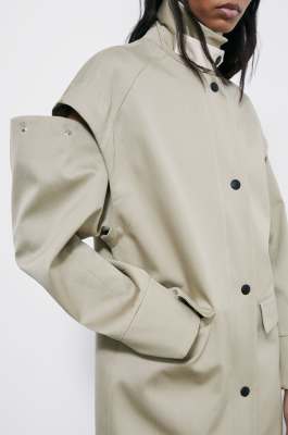 Textured cotton parka, Beige, Patrizia Pepe