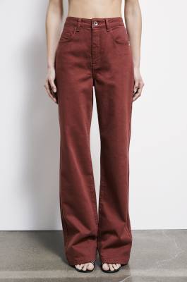 Straight high waist jeans, Brown, Patrizia Pepe