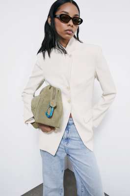 Slim tailored blazer, White, Patrizia Pepe