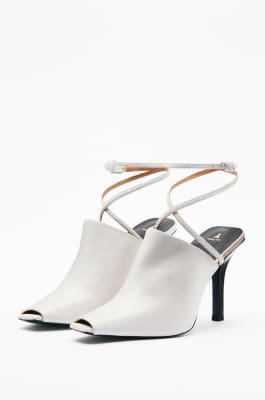 Sabot SKIN en cuir, Blanc, Patrizia Pepe